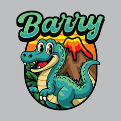 Baryonyx Dinosaur Cartoon character illustration