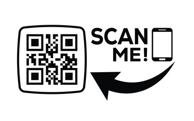 QR code scan icon set. Scan me frame. QR code scan for smartphone. QR code for mobile app, payment and identification. Vector illustration.