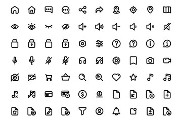 Big Collection of Web User Interface Line Icons Editable Stroke Icon set