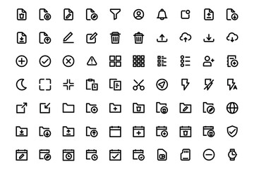 User interface UI Outline Icons User Interface Line Icons. Editable Stroke. icon set