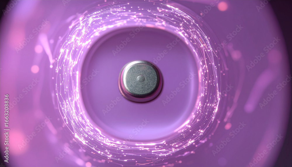 Poster purple energy flow: a mesmerizing digital rendering showcases vibrant, swirling energy, its ethereal