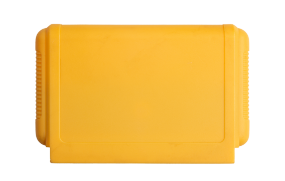 Yellow Retro Game Cartridge Isolated on White Background