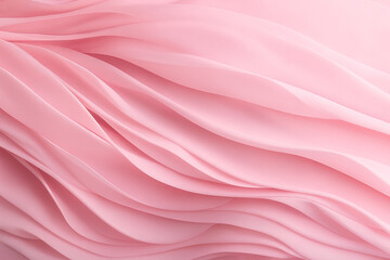 Pink Clock on Smooth Wave Fabric Background – Layered Cloth Texture Abstract Design