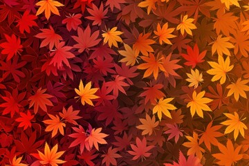 Seasonal autumn background with rustic golden maple leaves