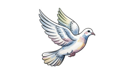 Fototapeta premium White dove flying isolated on transparent background, a symbol of peace, freedom, and spirituality