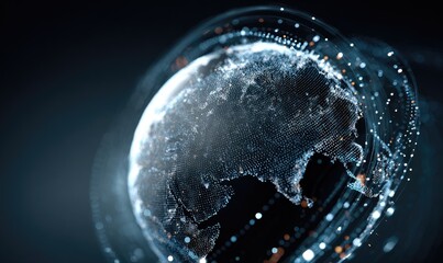 Digital Earth A futuristic, glowing globe representation of global connectivity and data flow