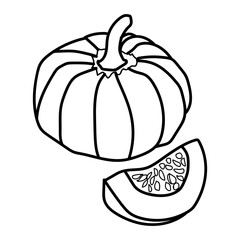 fresh, autumn, orange, food, raw, organic, natural, ripe, vegetable, gourd, pumpkin, plant, healthy, background, slice, white, squash,