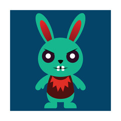 Obraz premium Zombie Rabbit Mascot Character Vector Cartoon Design