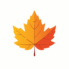 Obraz premium シンプルに描かれた落ち葉の単体ベクターイラスト