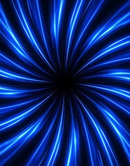Abstract blue swirling lines on black background