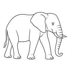 Fototapeta premium elephant drawing outline, transparent background