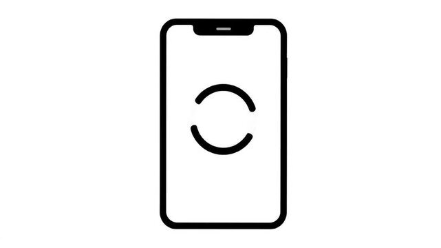 Animation of Loading icon appearing on smartphone screen, progress indicator, buffering mobile