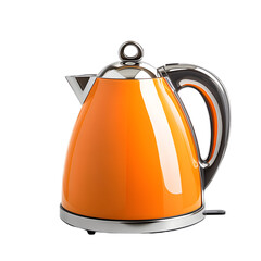 Elegant Modern Orange Kettle Ready for Hot Water - Professional Kitchenware Image