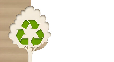 Go green and recycle with this tree featuring a green recycle logo for eco-friendly business projects