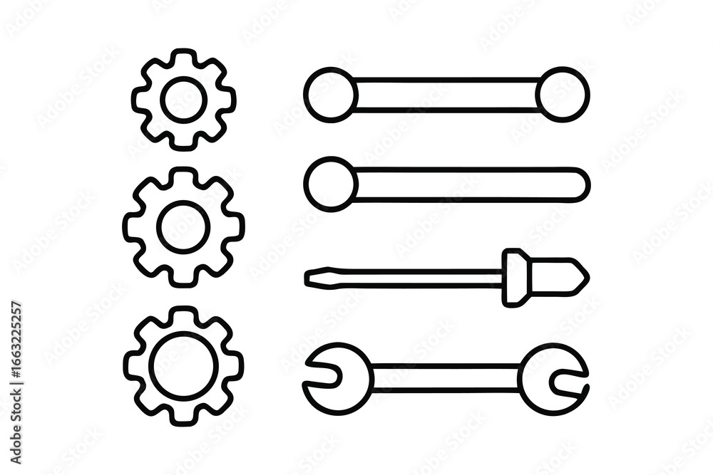 Poster generic tools & settings ui icons – create a complete icon set