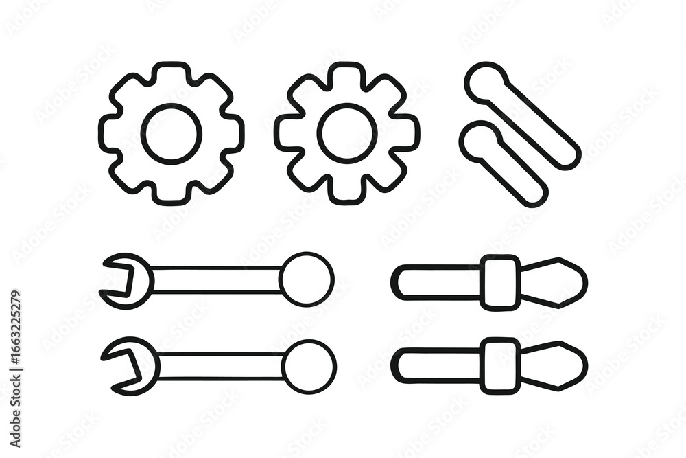 Aufkleber generic tools & settings ui icons – create a complete icon set