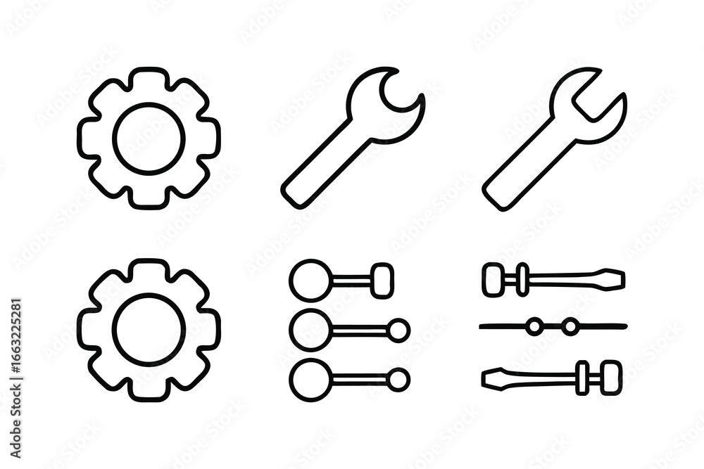 Poster generic tools & settings ui icons – create a complete icon set