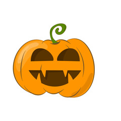 Cartoon Illustration of Jack-o-Lantern Pumpkin