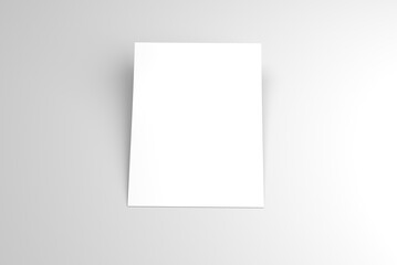 A4 format empty paper note template. White sheet paper mock up. 3D illustrating.