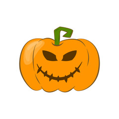 Cartoon Illustration of Jack-o-Lantern Pumpkin