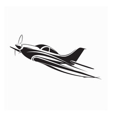 Airplane Logo Design Featuring Small Plane in Flight Vector Style Illustration