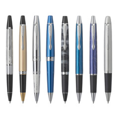 Fototapeta premium Collection of stylish pens isolated on transparent background for office and business use