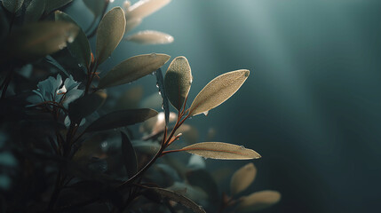 Trees in the forest under sunlight and rain