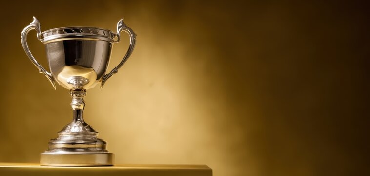 The luxurious trophy symbolizes achievement and success in any competition.
