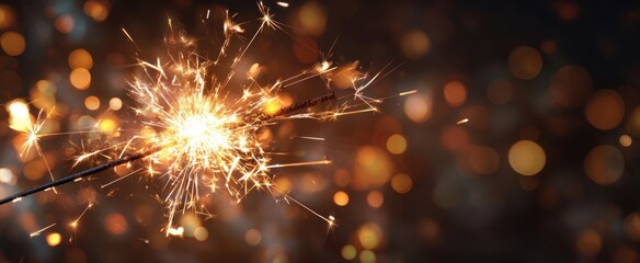 The sparkler illuminating the joyous celebration with radiant bursts of light.