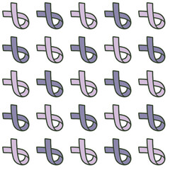 Seamless Pattern of Purple Awareness Ribbons for Alzheimer’s Awareness Month – Charity and Support Design