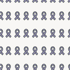 Seamless Pattern of Purple Awareness Ribbons for Alzheimer’s Awareness Month – Charity and Support Design