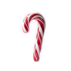 Red and White Striped Candy Cane on Black Background