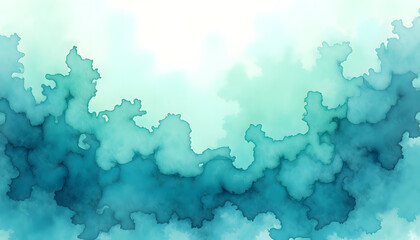 Teal and Blue Watercolor Background