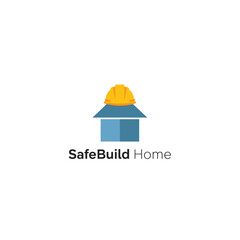 Fototapeta premium A logo for a construction company. A house and hardhat.