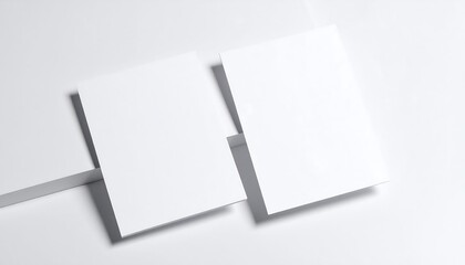 Blank business cards on white surface