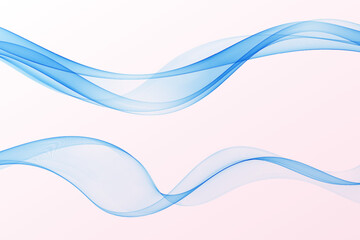 Obraz premium Abstract blue waves with smooth curves on gradient background, modern vector design for creative projects and digital concepts.