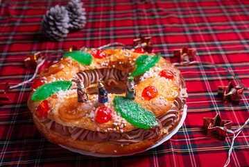 Roscon de Reyes Cake with Candied Fruit