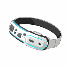Futuristic AIPowered Smart Band with Control Buttons.