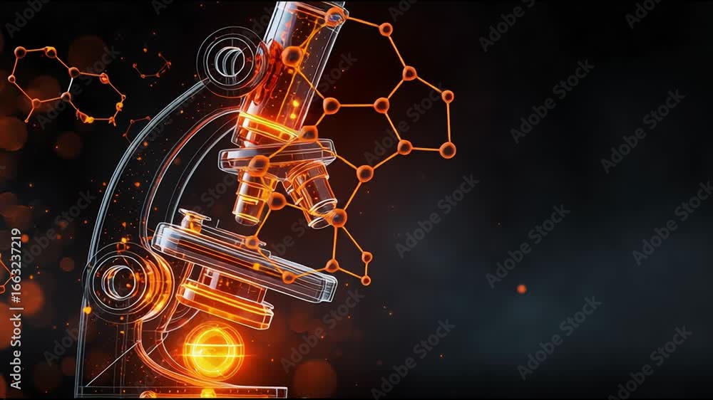 Poster discovering microscopic wonders with advanced technology in a lab setting during a research session