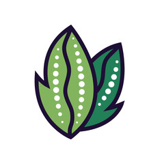 Abstract Green Leaves with Dots Vector