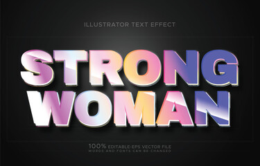 Obraz premium strong woman gradient editable text effect