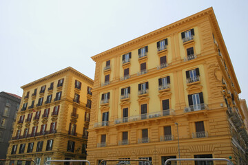 View of elegant buildings in Naples, Campania, Italy