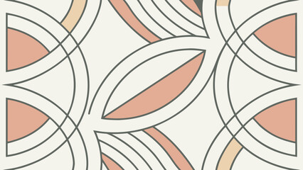 Geometric Floral Motif in Soft Pastel Colors