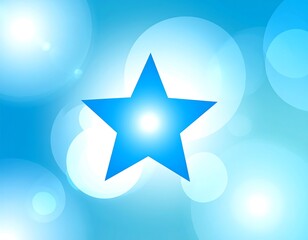 Obraz premium Blue star on a light blue bokeh background