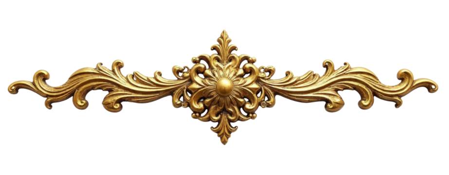 Ornate golden divider, traditional Indian design with intricate filigree and scrollwork, decorative art.