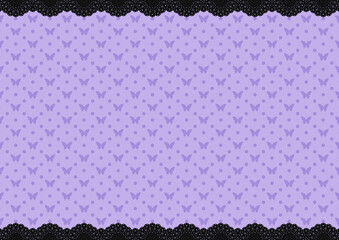 上下レース×蝶&ドット(パープル)