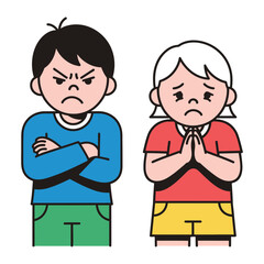 Conflict and Reconciliation: A poignant illustration captures a moment of tension, a visual narrative where emotions play the protagonists. The scene depicts a dispute, and then a heartfelt plea.