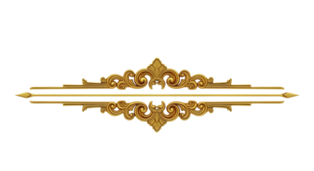 Golden ornate banner with filigree, traditional Indian design with copy space for text, decorative art.