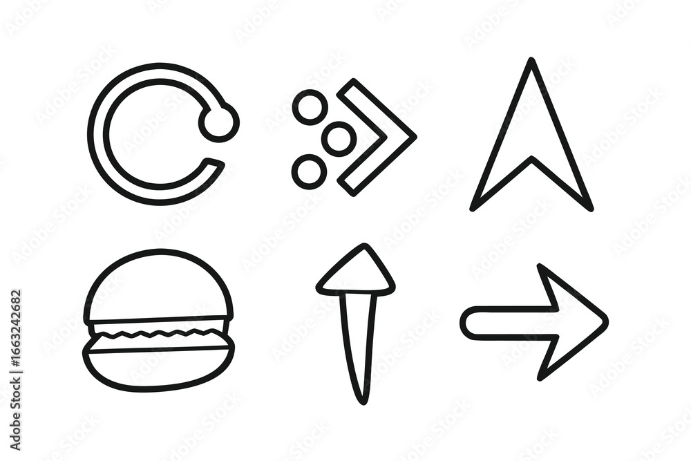 Poster abstract navigation & interaction icons – modern ui design set