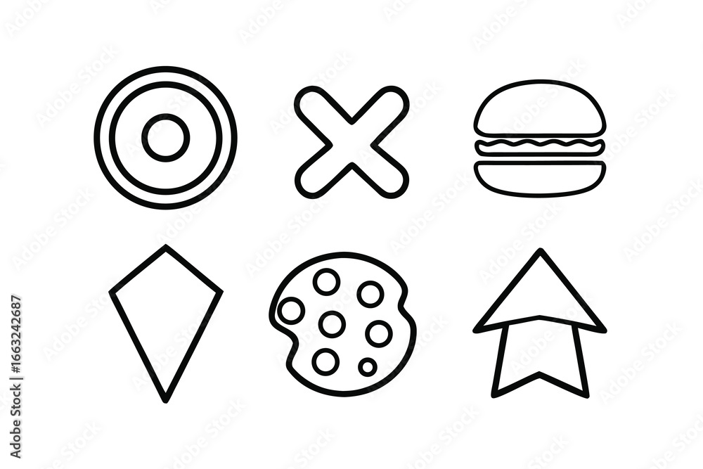 Poster abstract navigation & interaction icons – modern ui design set
